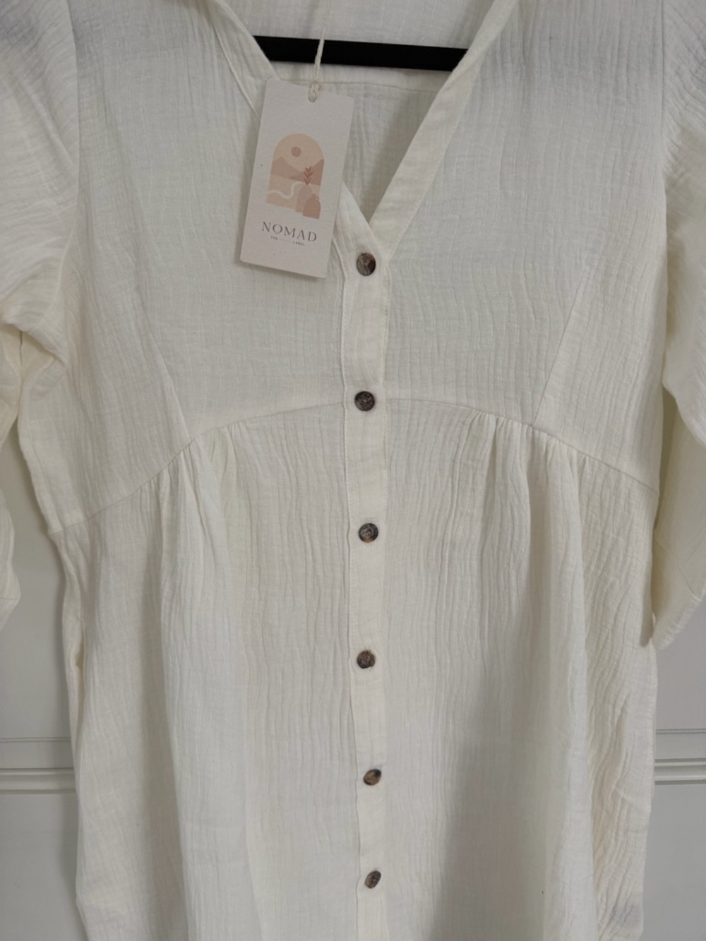 Nomad the Label Bria Mini Cotton Dress, Coconut, NWT - Picture 8 of 14